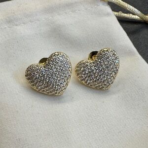 Gold and Silver Heart Earrings